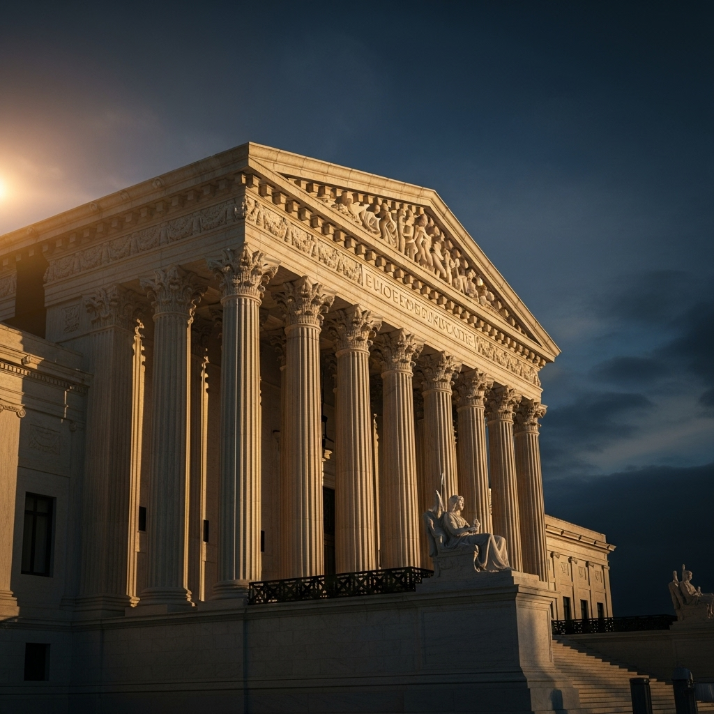 Supreme Court Decisions: 1 Justice on Future Presidencies 2 The Supreme Court building facade, site of many historic supreme court decisions.
