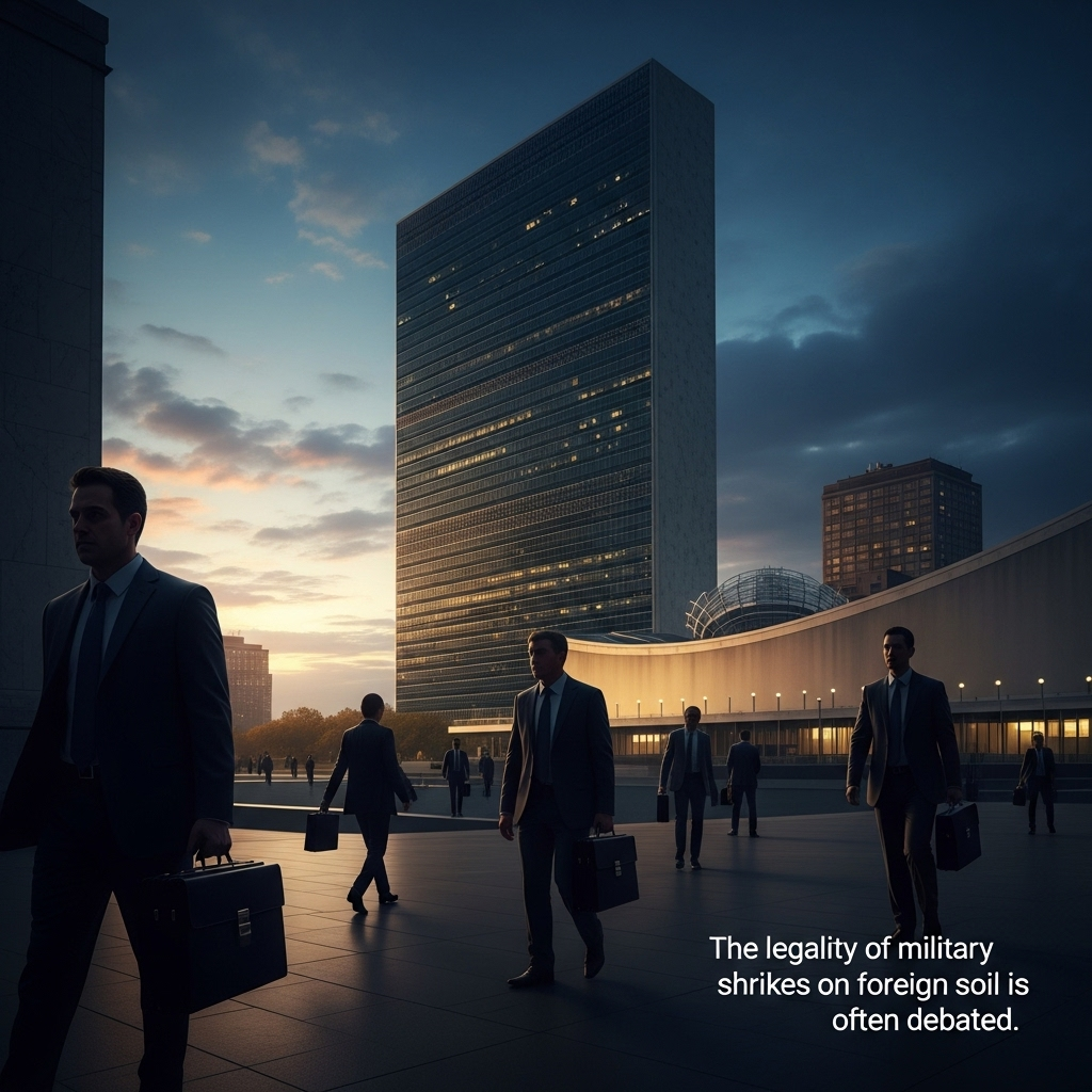 Foreign Soil: 3 Hamas Leaders Targeted in Israeli Strike 3 The United Nations headquarters, where the legality of military strikes on foreign soil is often debated.