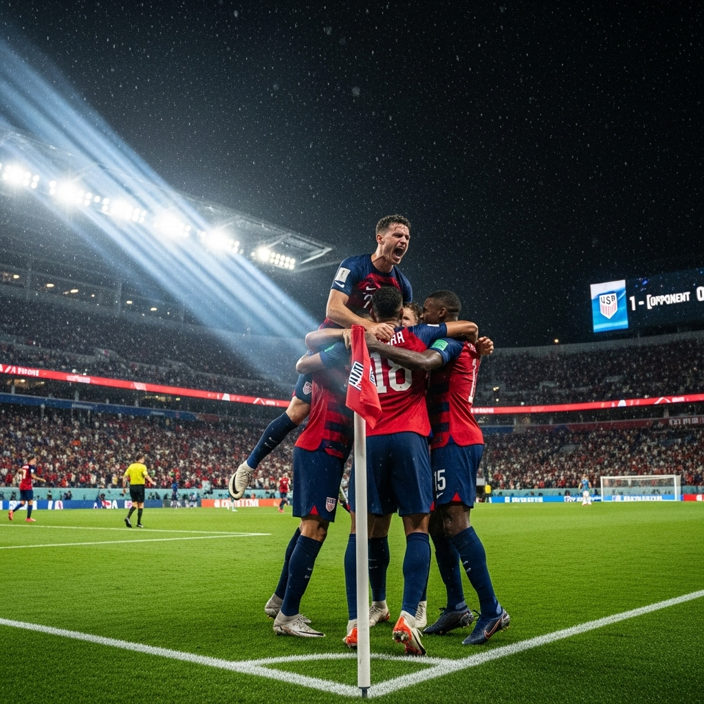 Good Win: USMNT Takes 3 Points; Is It Messi's Last Dance? 2 The USMNT celebrating their first goal, a key moment in their good win.