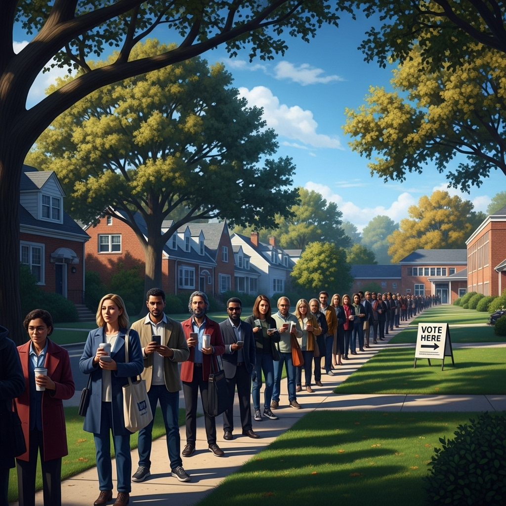 deep-blue dc suburbs: 3 Insights from VA's Special Election 3 Voters lining up to cast their ballots in the deep-blue dc suburbs.